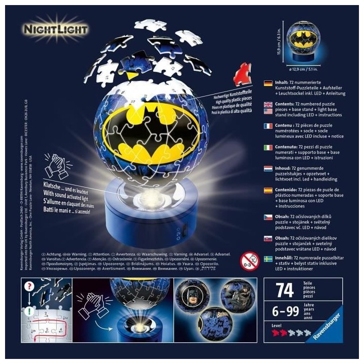 Puzzle 3D Ball 72 p illuminé - Batman