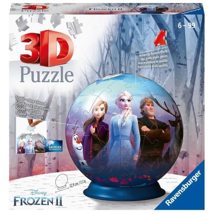 LA REINE DES NEIGES 2 Puzzle 3D Ball 72 pieces - Ravensburger - Puzzle