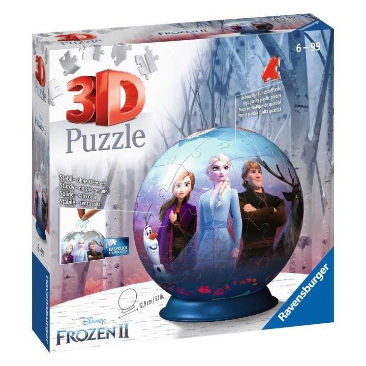 LA REINE DES NEIGES 2 Puzzle 3D Ball 72 pieces - Ravensburger - Puzzle