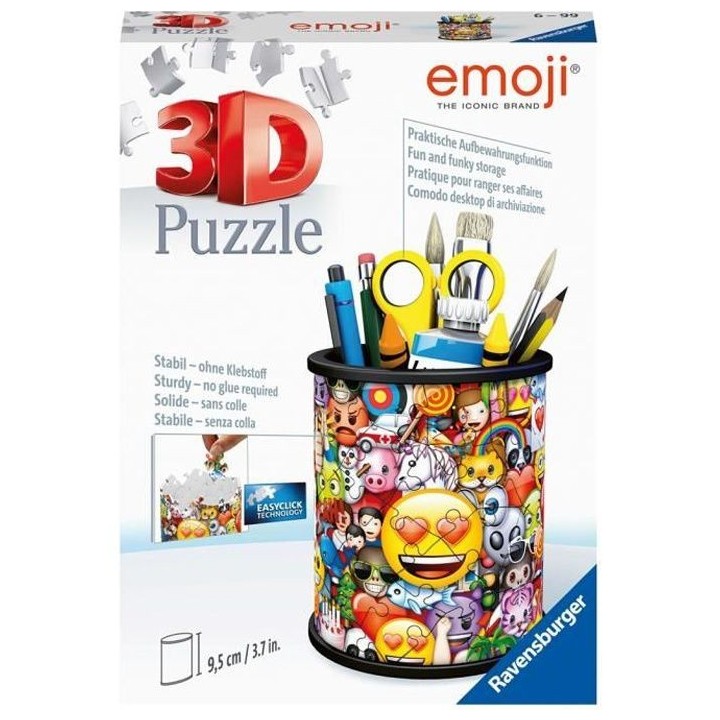 Puzzle 3D Pot a crayons - emoji - Ravensburger - Puzzle 3D enfant - sa