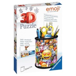 Puzzle 3D Pot a crayons - emoji - Ravensburger - Puzzle 3D enfant - sans colle - Pot a crayons 54 pieces - Des 6 ans