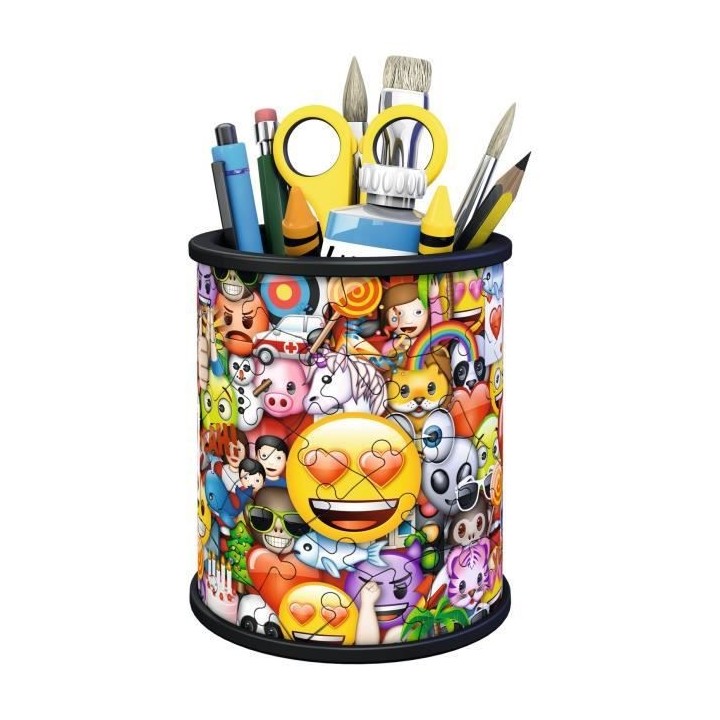 Puzzle 3D Pot a crayons - emoji - Ravensburger - Puzzle 3D enfant - sa