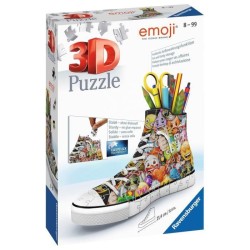 Puzzle 3D Sneaker - emoji - Ravensburger - Puzzle 3D enfant - sans colle - Pot a crayons 108 pieces - Des 8 ans