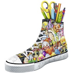 Puzzle 3D Sneaker - emoji - Ravensburger - Puzzle 3D enfant - sans colle - Pot a crayons 108 pieces - Des 8 ans