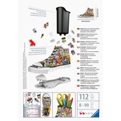 Puzzle 3D Sneaker - emoji - Ravensburger - Puzzle 3D enfant - sans colle - Pot a crayons 108 pieces - Des 8 ans