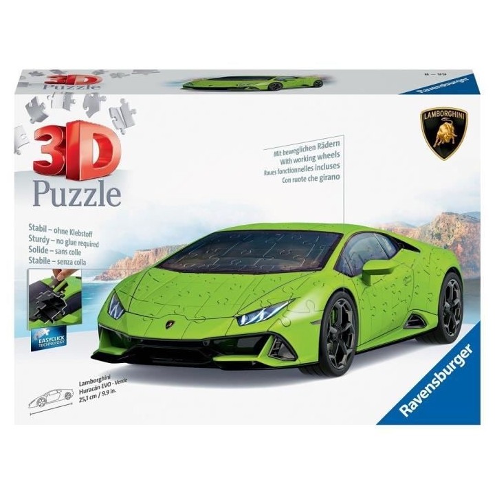 Ravensburger - Puzzle 108 pieces 3D Lamborghini EVO Ed verte