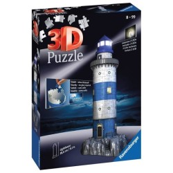 Puzzle 3D Phare illuminé - Ravensburger - Monument 216 pieces - sans colle - avec LEDS couleur - Des 8 ans