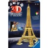 Puzzle 3D Tour Eiffel illuminée - Ravensburger - Monument 216 pieces - sans colle - avec LEDS couleur - Des 10 ans