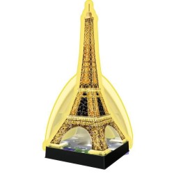 Puzzle 3D Tour Eiffel illuminée - Ravensburger - Monument 216 pieces - sans colle - avec LEDS couleur - Des 10 ans