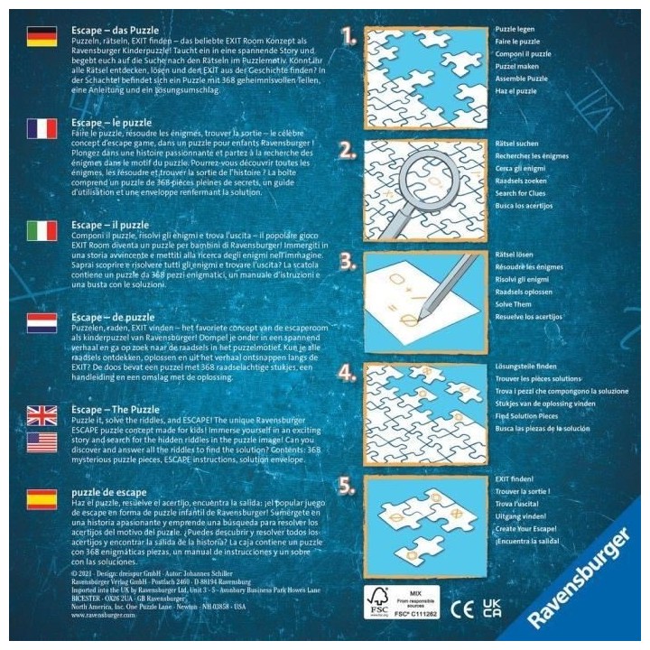 Ravensburger - Escape puzzle 368 pieces Kids - L'aventure des pirates