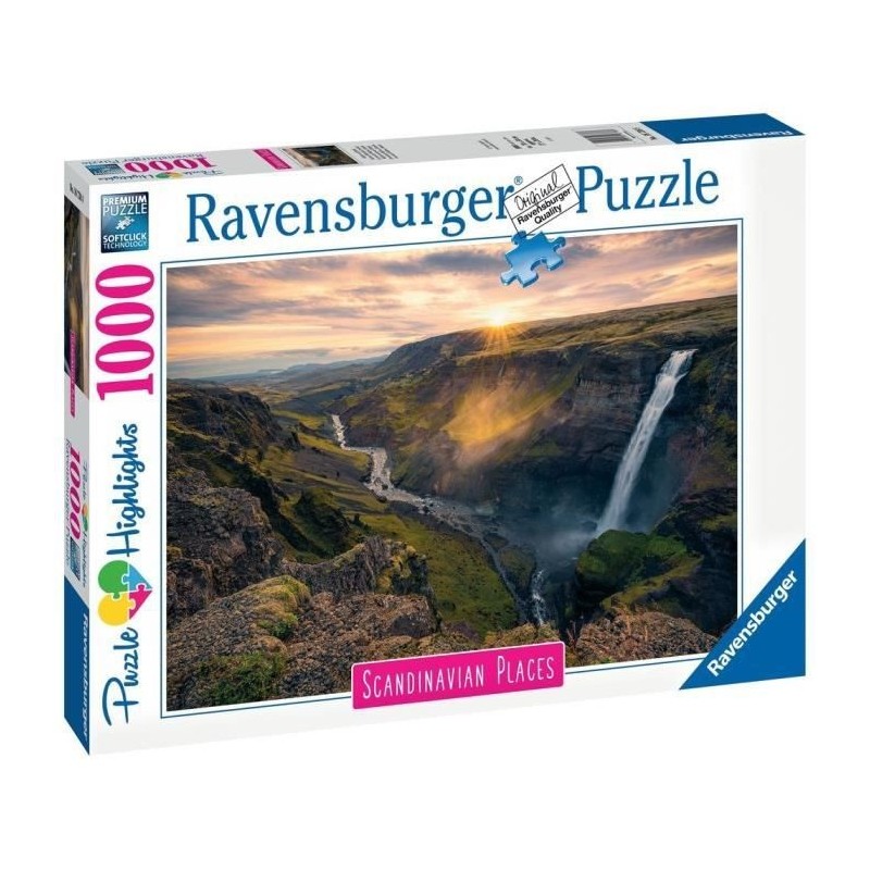 Ravensburger - Puzzle 1000 pieces - La cascade Háifoss, Islande (Puzzle Highlights)