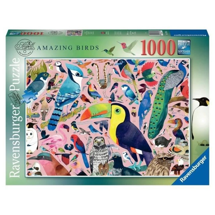 Ravensburger - Puzzle 1000 pieces - Oiseaux extraordinaires / Matt Sew