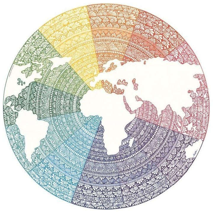 Ravensburger - Puzzle rond 500 pieces - Mandala (Circle of Colors)