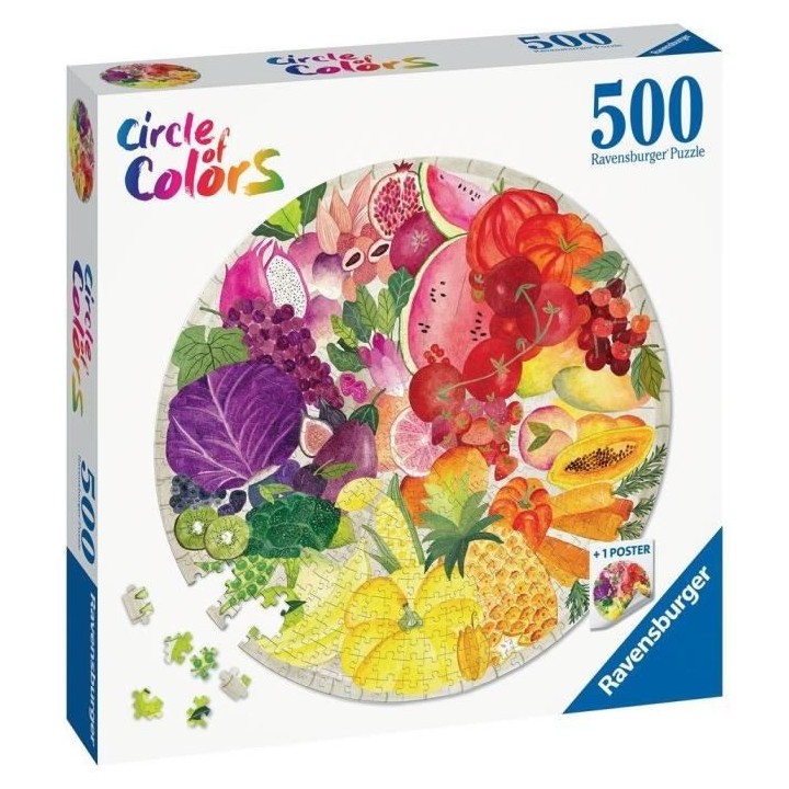 Ravensburger - Puzzle rond 500 pieces - Fruits et légumes (Circle of