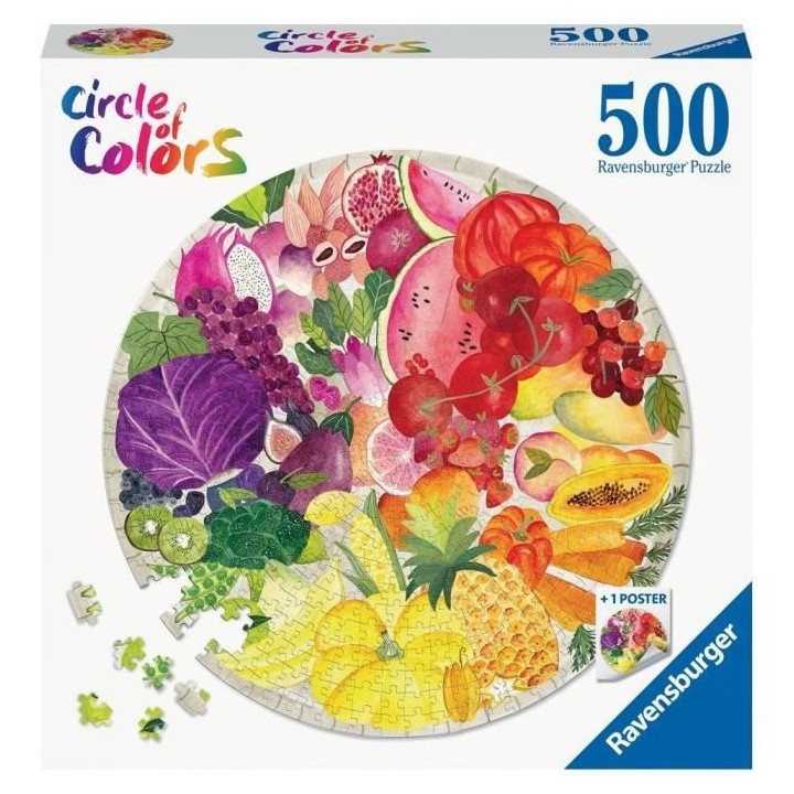 Ravensburger - Puzzle rond 500 pieces - Fruits et légumes (Circle of