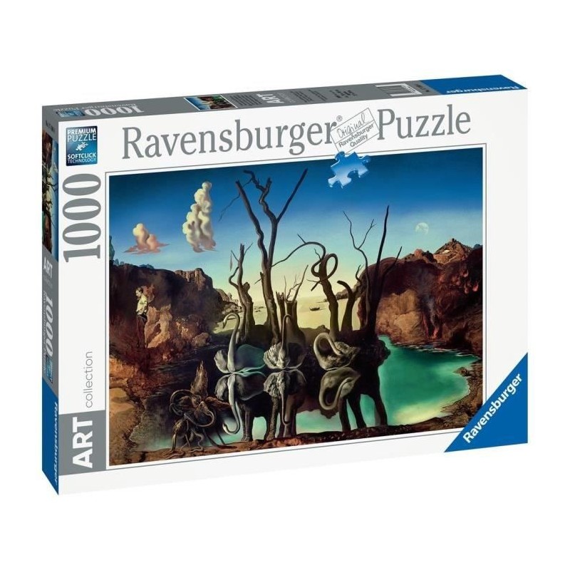 Ravensburger - Puzzle 1000 pieces Art collection - Cygnes se reflétant en éléphants / Salvador Dali