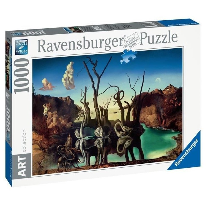 Ravensburger - Puzzle 1000 pieces Art collection - Cygnes se reflétan