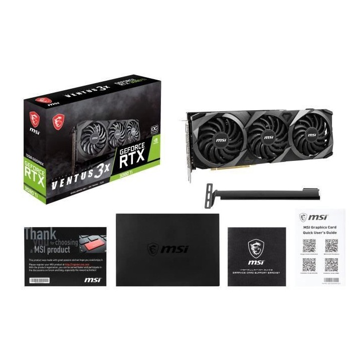 Carte Graphique - MSI - GeForce RTX 3080 Ti VENTUS 3X 12G OC - 912-V38