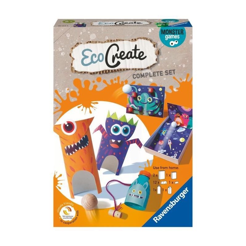 EcoCreate Midi - Monster Games / Jeux d'adresse - Ravensburger - Loisirs créatifs - Bricolage éco-responsable - Des 6 ans