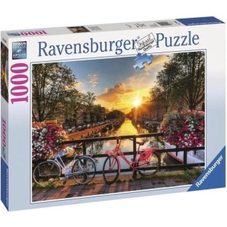 Puzzle 1000 pieces - Vélos a Amsterdam - Ravensburger - Puzzle adulte