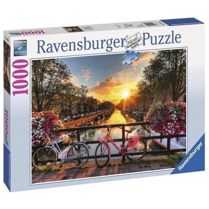 Puzzle 1000 pieces - Vélos a Amsterdam - Ravensburger - Puzzle adulte