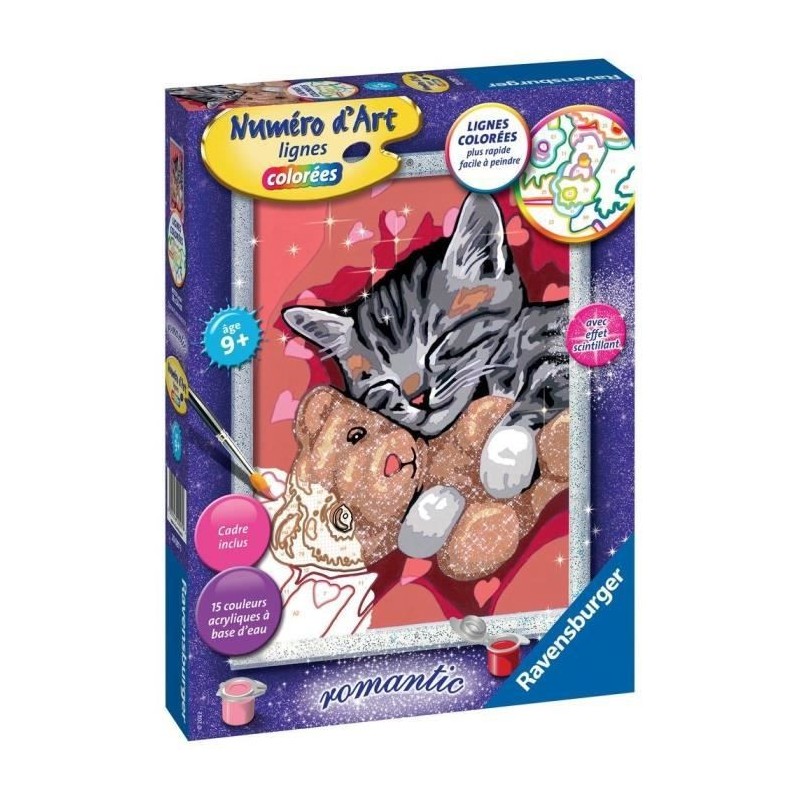 Numéro d'art - moyen - Chaton et son nounours - Ravensburger