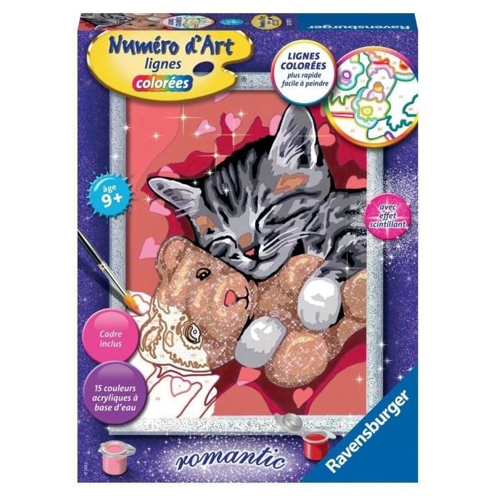 Numéro d'art - moyen - Chaton et son nounours - Ravensburger