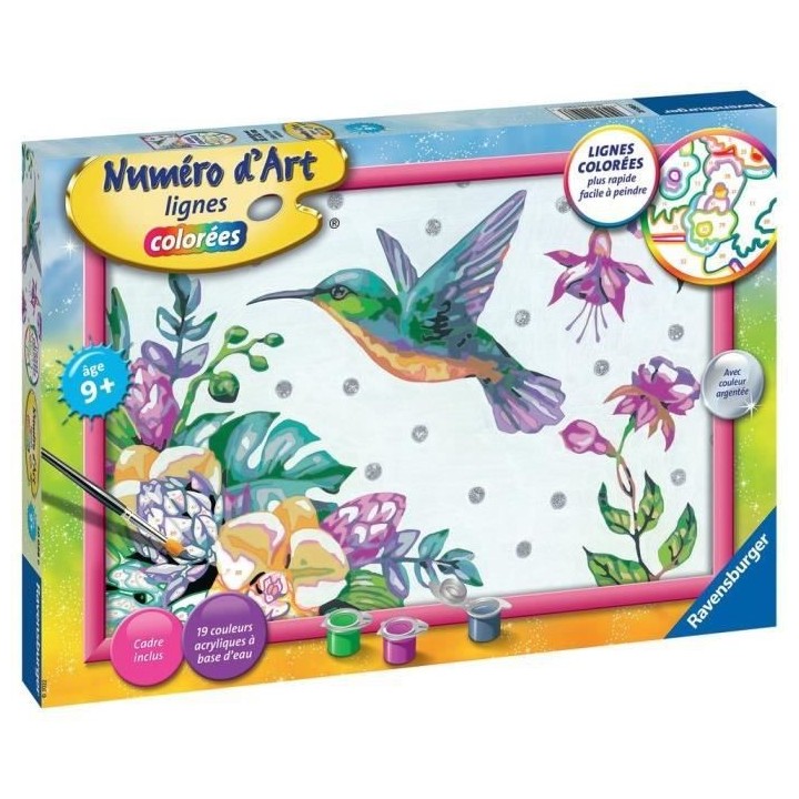 Numéro d'art - grand - Colibri et fleurs exotiques - Ravensburger