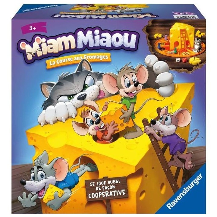 Miam Miaou - Ravensburger - La course aux fromages - Jeu de societe En