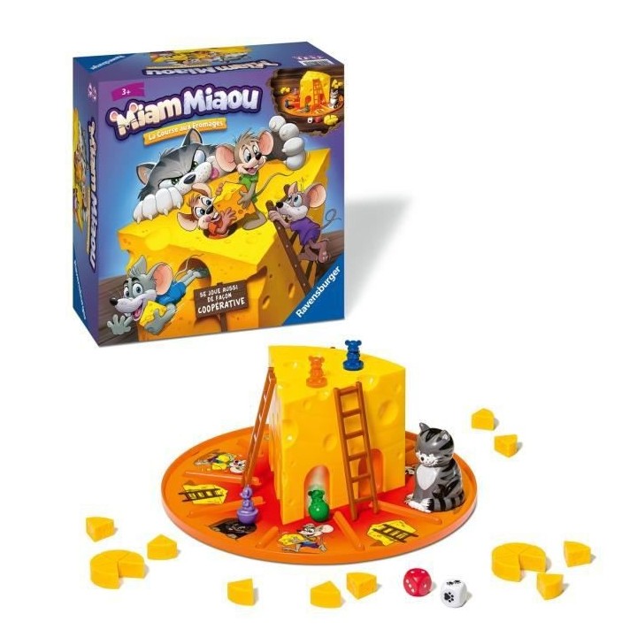 Miam Miaou - Ravensburger - La course aux fromages - Jeu de societe En