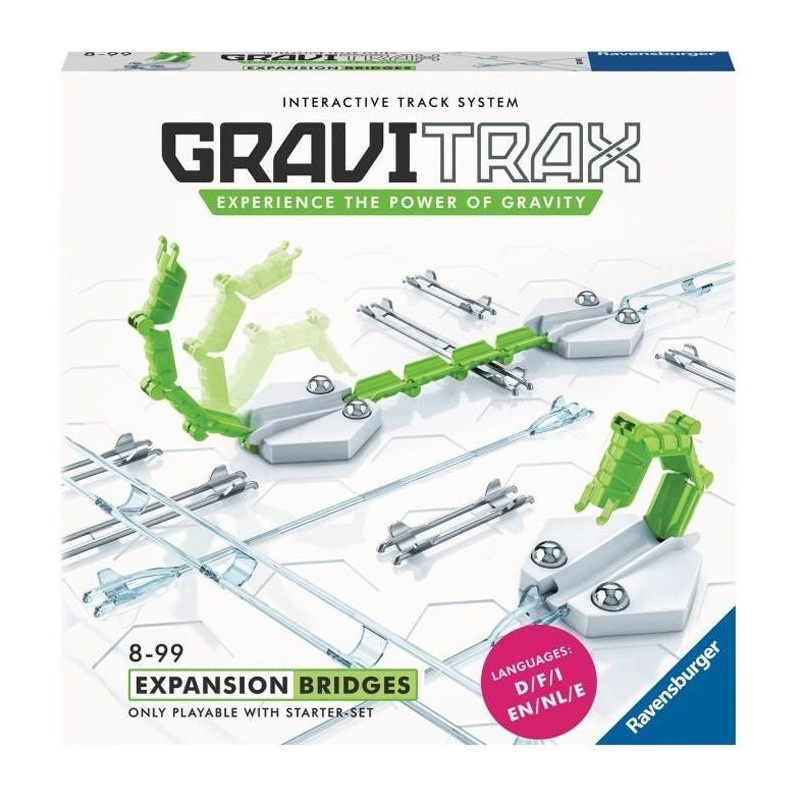 GraviTrax Set d'extension Ponts/Rails - Jeu de construction STEM - Circuit de billes créatif - Ravensburger 13 pieces - des 8 a