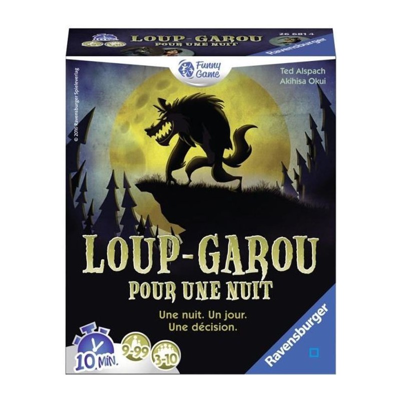 Loup Garou pour une Nuit - Ravensburger - Jeu d'ambiance Enfants et Adultes - Jeu de rôle - 3 a 10 joueurs des 9 ans