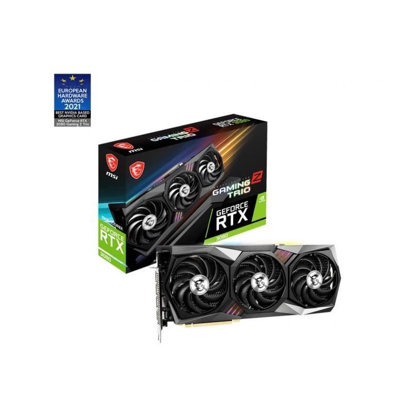 Carte Graphique - MSI - GeForce RTX 3080 GAMING Z TRIO 10G LHR - 10 Go - GDDR6X - PCIe 4.0 - HDMI / 3 X DisplayPort (912-V389-20