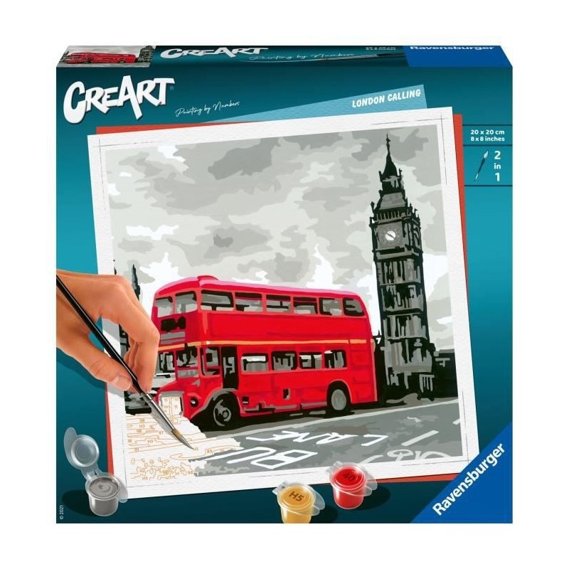 CreArt - carré - Londres - Ravensburger - Coffret complet - Peinture au numéro Adulte - Des 12 ans