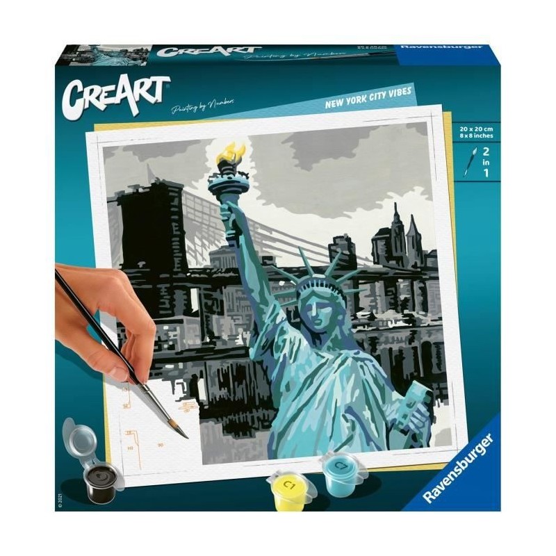 CreArt - carré - New York City - Ravensburger - Coffret complet - Peinture au numéro Adulte - Des 12 ans