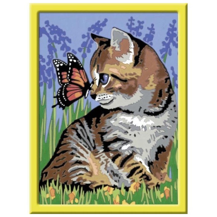 Numéro d'art - moyen - Chat et son compagnon le papillon