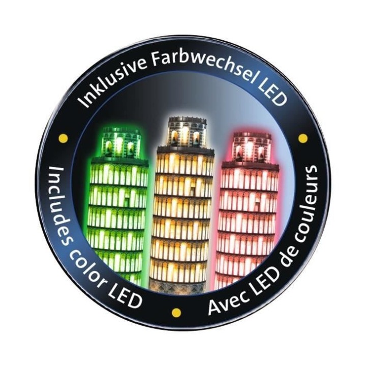 Puzzle 3D Tour de Pise illuminée - Ravensburger - Monument 216 pieces