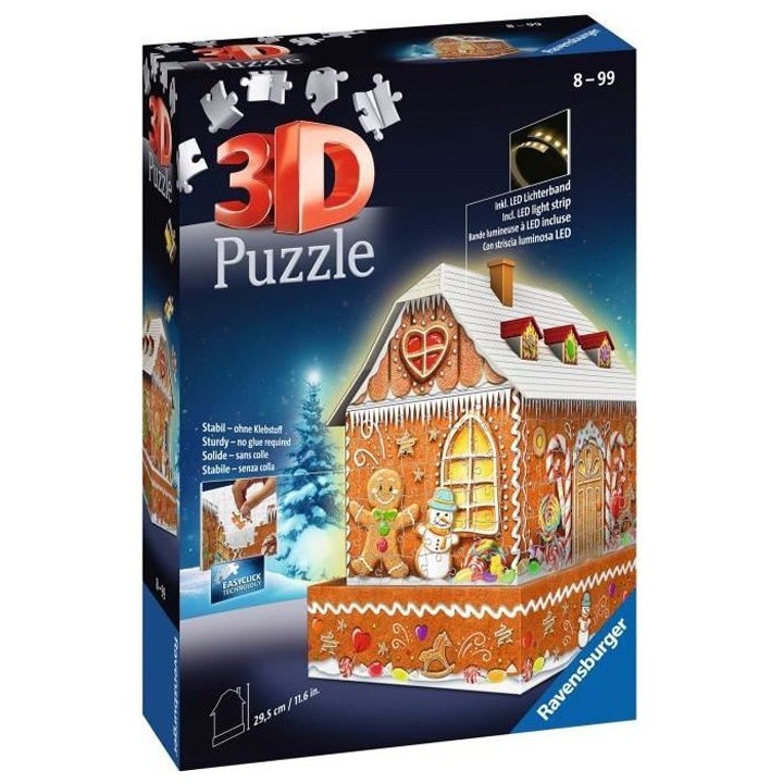 Puzzle 3D Maison de Noël en pain d'épices - Ravensburger - Monument