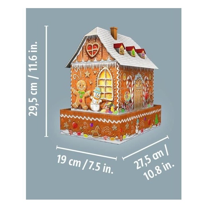 Puzzle 3D Maison de Noël en pain d'épices - Ravensburger - Monument