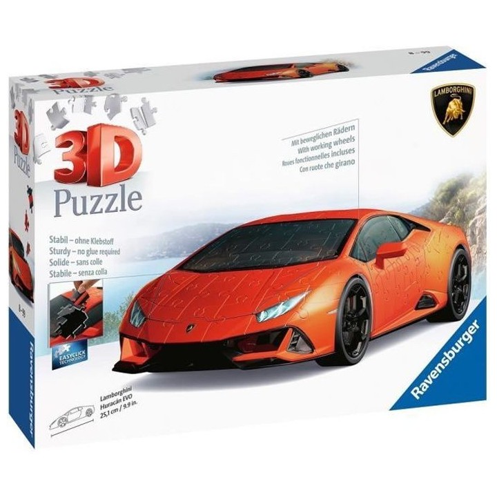 LAMBORGHINI Puzzle 3D Huracán EVO - Ravensburger - Véhicule 108 piec
