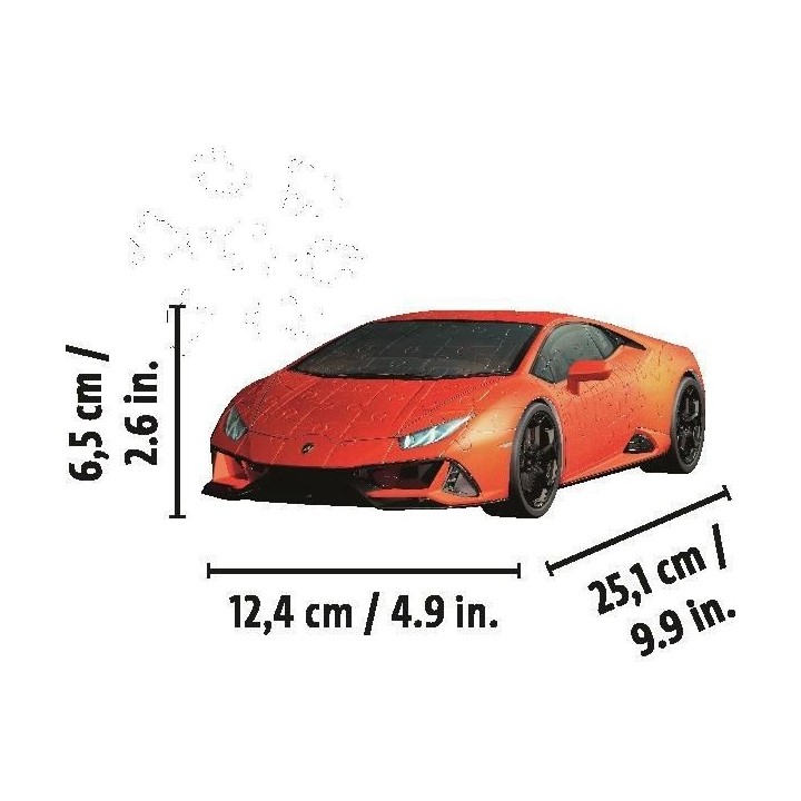 LAMBORGHINI Puzzle 3D Huracán EVO - Ravensburger - Véhicule 108 piec