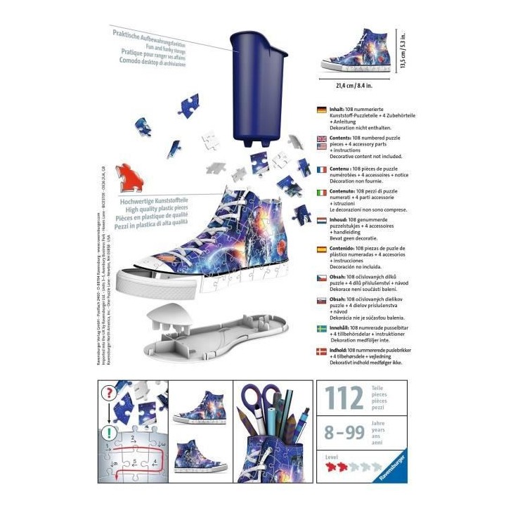 Puzzle 3D Sneaker - Les astronautes - Ravensburger - Puzzle 3D enfant