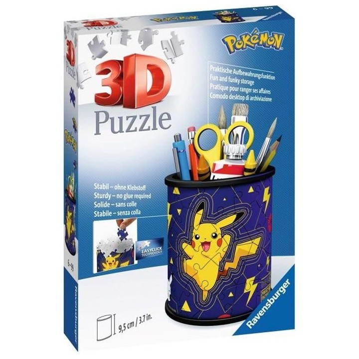 POKÉMON Puzzle 3D Pot a crayons - Ravensburger - Puzzle 3D enfant - s