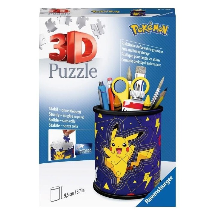 POKÉMON Puzzle 3D Pot a crayons - Ravensburger - Puzzle 3D enfant - s