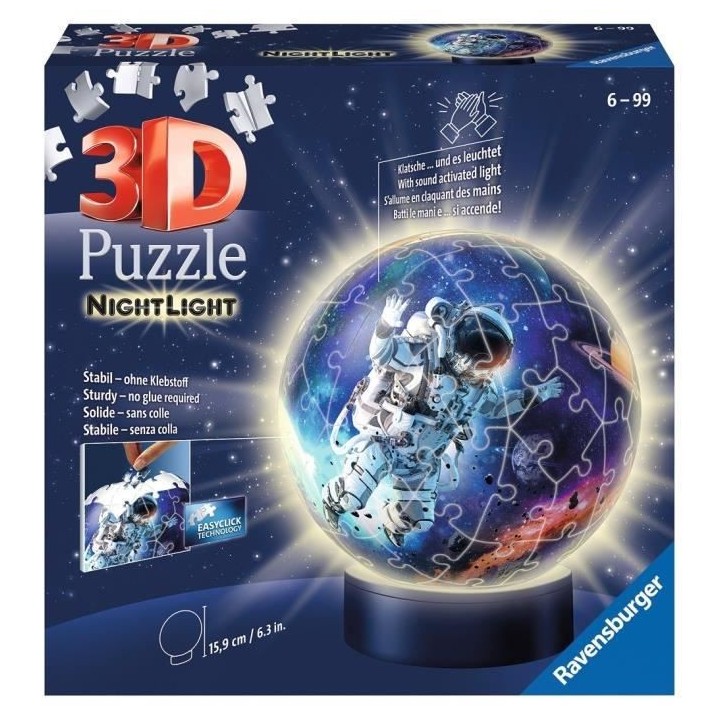 Puzzle 3D Ball 72 p illuminé - Les astronautes