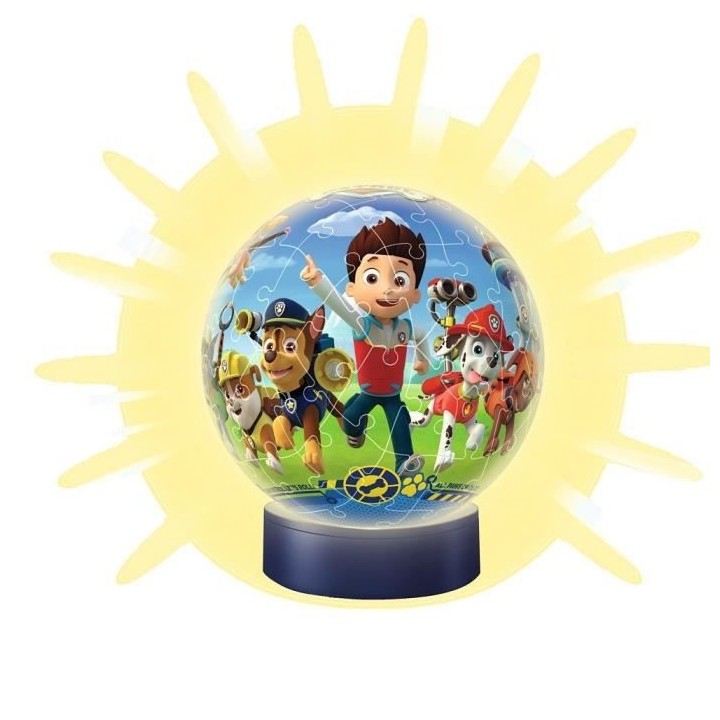 PAT'PATROUILLE Puzzle 3D Ball 72 pieces illuminé - Ravensburger - Puz