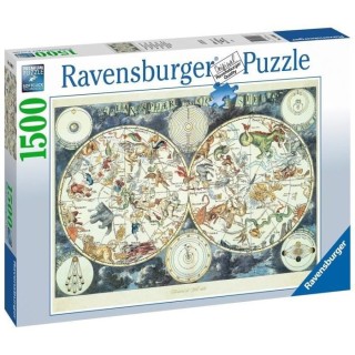 Puzzle 1500 pieces - Mappemonde des animaux fantastiques - Ravensburge