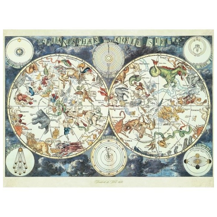 Puzzle 1500 pieces - Mappemonde des animaux fantastiques - Ravensburge