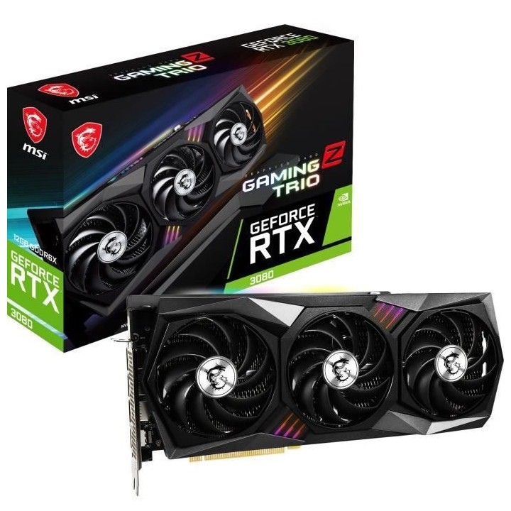 Carte Graphique - MSI - RTX 3080 GAMING Z TRIO 12G LHR - (912-V389-405