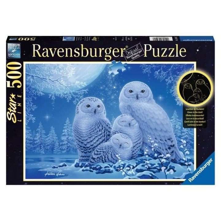 Puzzle Star Line 500 p - Chouettes au clair de lune